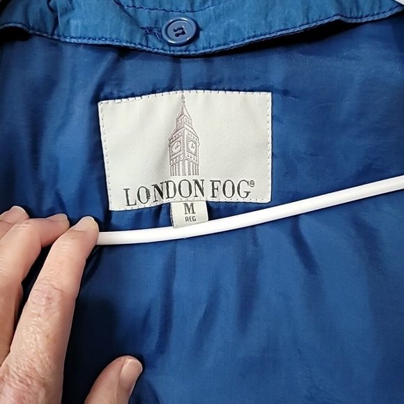 VTG London Fog Mens Blue Winter Coat Size Medium Oversized W Lining *Read* - Picture 15 of 16